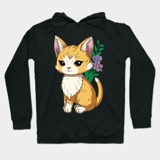 Cute Cat With Flowers Hoodie